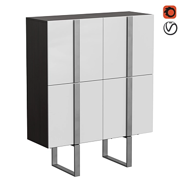 Elegant Grey Sideboard by Angel Cerda 3D model image 1 