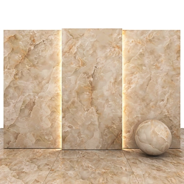 Elegant Karen Beige Marble: Versatile Texture 3D model image 1 