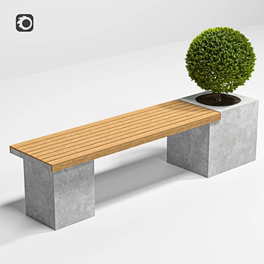 Modern Minimal Bench Plant 3D model image 1 