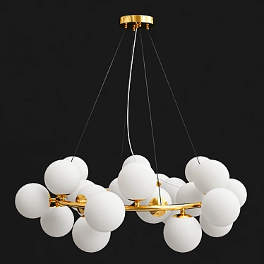 Sleek Nordic Chandelier - RUOQI 3D model image 1 