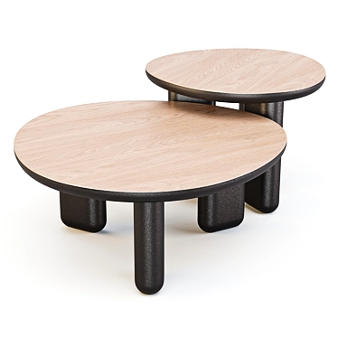 Liu Jo Caillou: Round Wood Coffee Tables 3D model image 1 