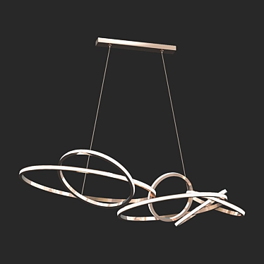Elegant Light Sculpture: Unfolded Hanging 3D model image 1 