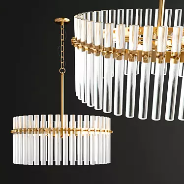 Neva 4-Light Drum Chandelier 3D model image 1 