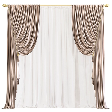 Revamped Curtain with Enhanced Design 3D model image 1 