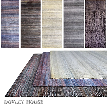 Luxury Dazzle Carpets: 5-Piece Set 3D model image 1 
