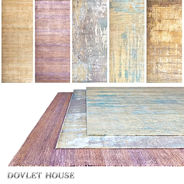 Luxurious DOVLET HOUSE Carpets - 5pc Set (Part 636) 3D model image 1 