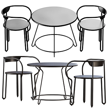 Cozy Huggy Table & Chair: Perfect for Any Space 3D model image 1 