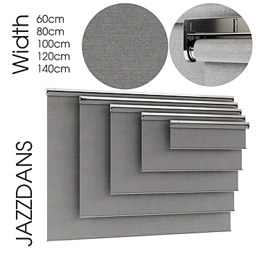 Jazzdans Grey Roller Blind 3D model image 1 
