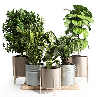 Modern Metal Vase - Indoor Plant 26 3D model image 1 