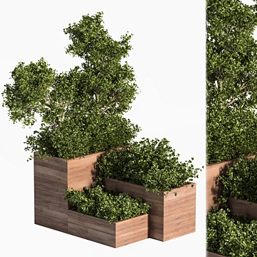 Outdoor Tree Plant Box Set: Versatile & Stylish 3D model image 1 