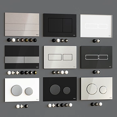 TECE Flush Plates Collection: Square, Glass, Solid, Now, Lux Mini, Loop 3D model image 1 