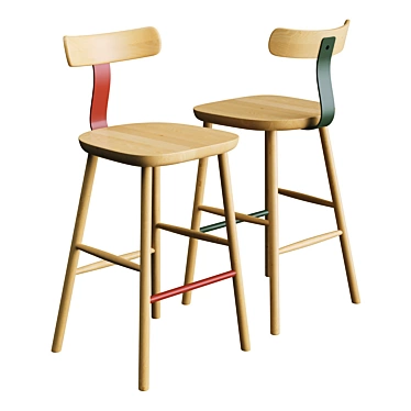 T2 Mid Stool by Maruni: Sleek Design, Vibrant Colors 3D model image 1 