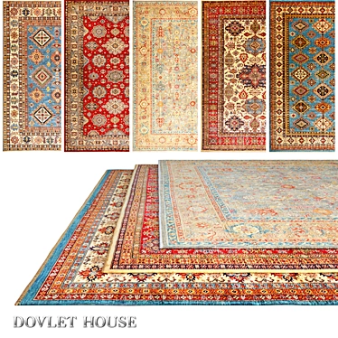 Luxury Wool Carpets - 5 Piece Set (Part 643) 3D model image 1 