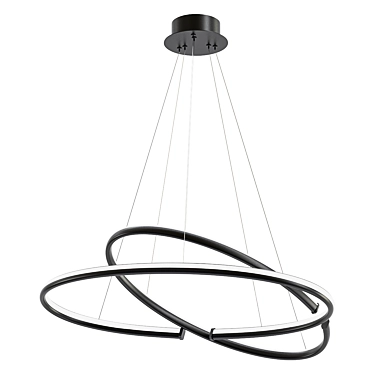 Modern Contrast Half Ring Pendant 3D model image 1 