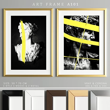 Elegant Art Frame: A101 3D model image 1 