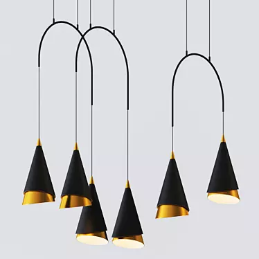 Mermaid LED Pendant: Dynamic Lighting for Modern Homes 3D model image 1 