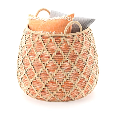 Decorative Pillow Basket 3D model image 1 