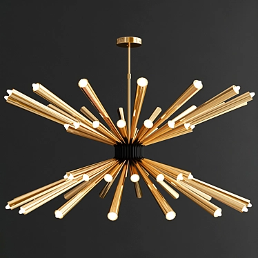 Delightfull DORSEY Chandelier: Elegant Brass Black Lighting 3D model image 1 