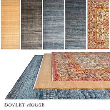 DOVLET HOUSE Carpets - Set of 5 (Part 652) 3D model image 1 