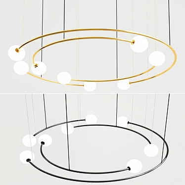 Celestial Gold Chandelier 3D model image 1 