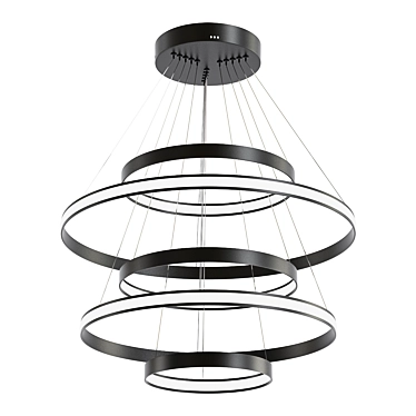 Sleek Silver Ring Chandelier 3D model image 1 