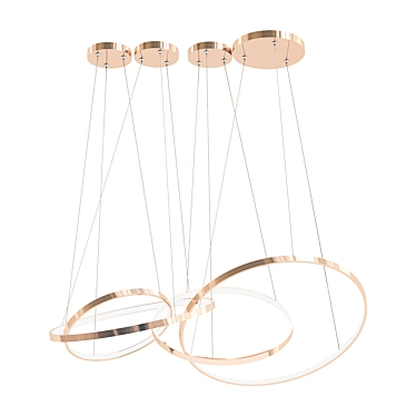 Sleek 4-Ring Oracle Chandelier 3D model image 1 