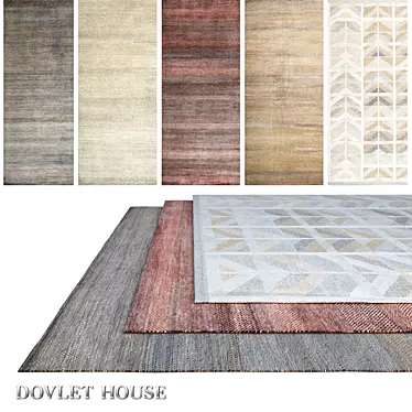 DOVLET HOUSE 5-Piece Carpets Set 3D model image 1 