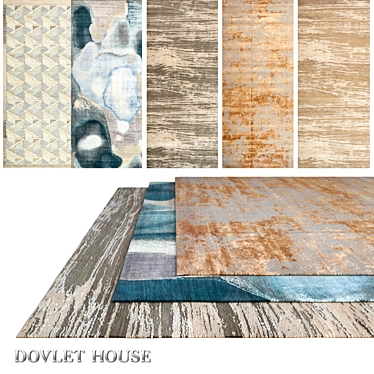 Luxurious Carpets from DOVLET HOUSE - 5 Piece Set 3D model image 1 