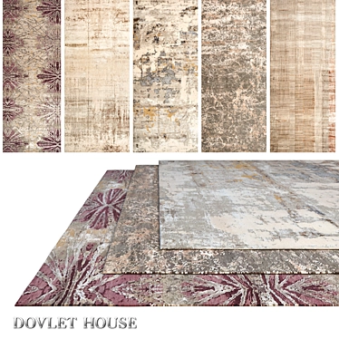 Carpets DOVLET HOUSE 5pcs - Premium Wool & Art Silk Blend 3D model image 1 