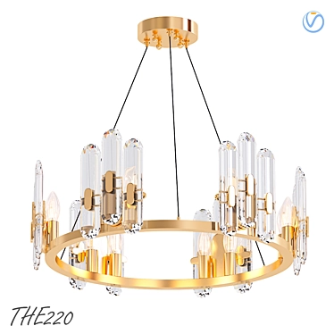 Modern Geometric Glass Chandelier 3D model image 1 