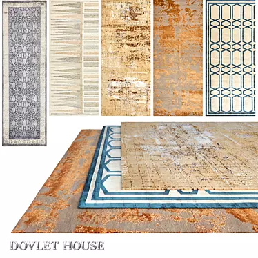 DOVLET HOUSE Carpets Set - 5 Pieces (661) 3D model image 1 