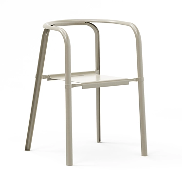 Elegant Metal Split Chair 3D model image 1 