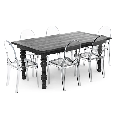 Modern Dining Table Set: Dining Table 89 3D model image 1 