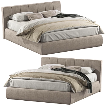 Elegant NORMA Bed 2 - Sleek Design! 3D model image 1 