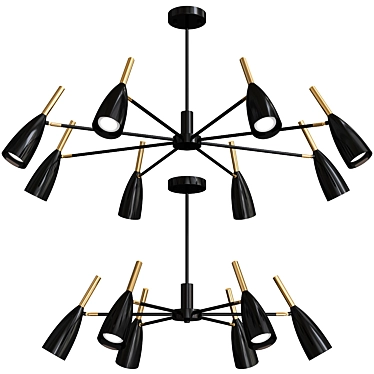 Elegant Dalby B Chandelier 3D model image 1 