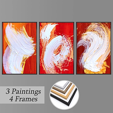 Modern Art Set: Set of Wall Paintings 3D model image 1 