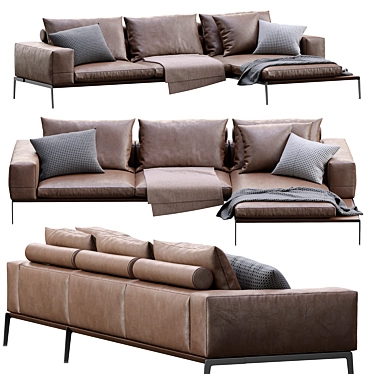 Elegant Lifesteel Sofa by Flexform 3D model image 1 