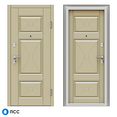 Classic Entrance Door - Cross-63 | PSS 3D model image 1 