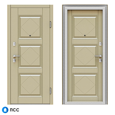 Classic Entrance Door (Romb-60) - PSS 3D model image 1 