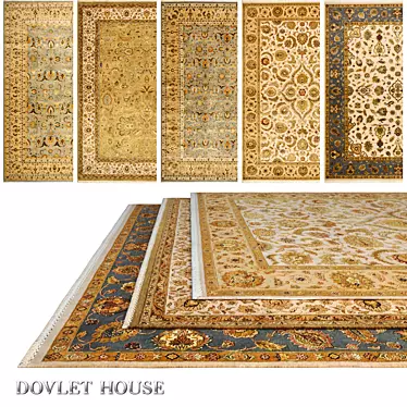 DOVLET HOUSE Carpets: 5-Piece Collection 3D model image 1 