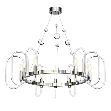 Elegant Glass Chandelier 3D model image 1 