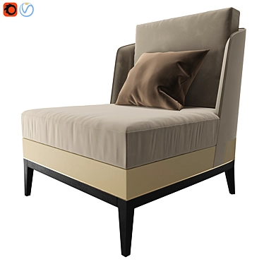 Arthur Velvet Upholstered Armchair 3D model image 1 