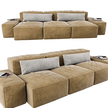 Contemporary Living Divani Sofa - Stylish & Spacious 3D model image 1 