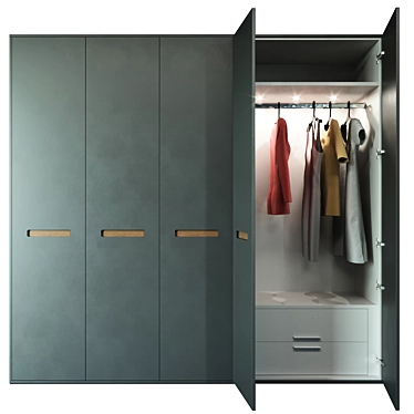 Veneran Domino Armadi: Sleek and Spacious Wardrobe 3D model image 1 