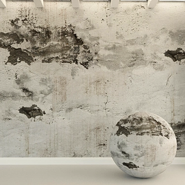 Vintage Concrete Wall Texture 3D model image 1 