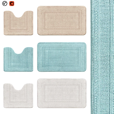 Modern Bath Rugs | 35 Varieties 3D model image 1 