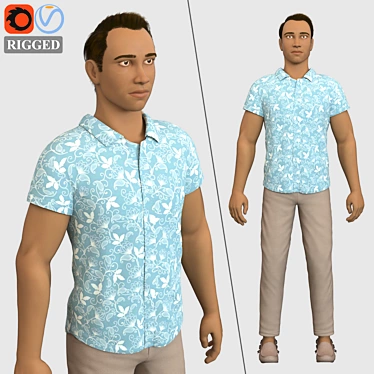 Advanced Male Citizen Rig 3D model image 1 