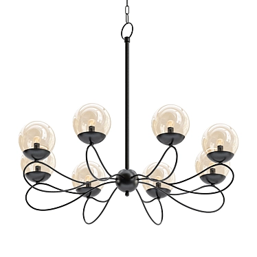 Reverb Chandelier: Textured Bronze & Satin Brass 3D model image 1 