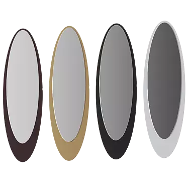 Elegant Elliptical Mirror with Tinted Frame 3D model image 1 
