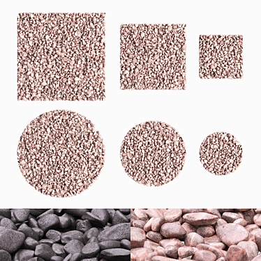 Pebbles Mix: Round & Square (16-54mm) 3D model image 1 